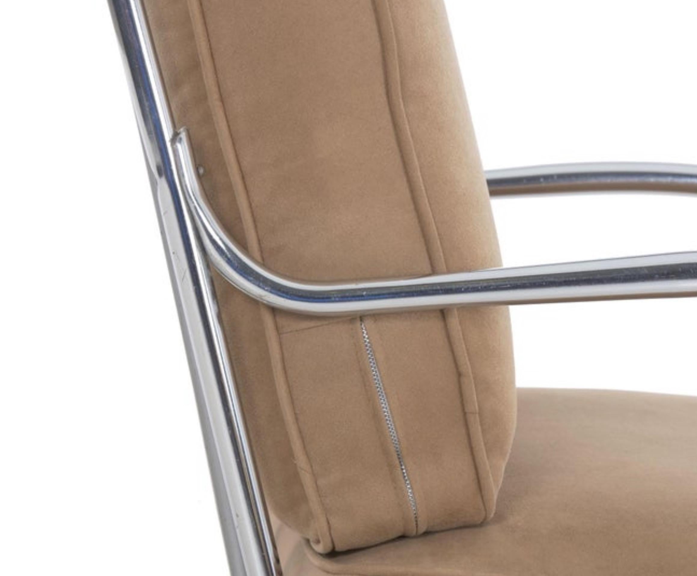 Kem Weber: Chrom-Loungesessel mit röhrenförmigem Chromrohr für Lloyd Manufacturing im Angebot 1