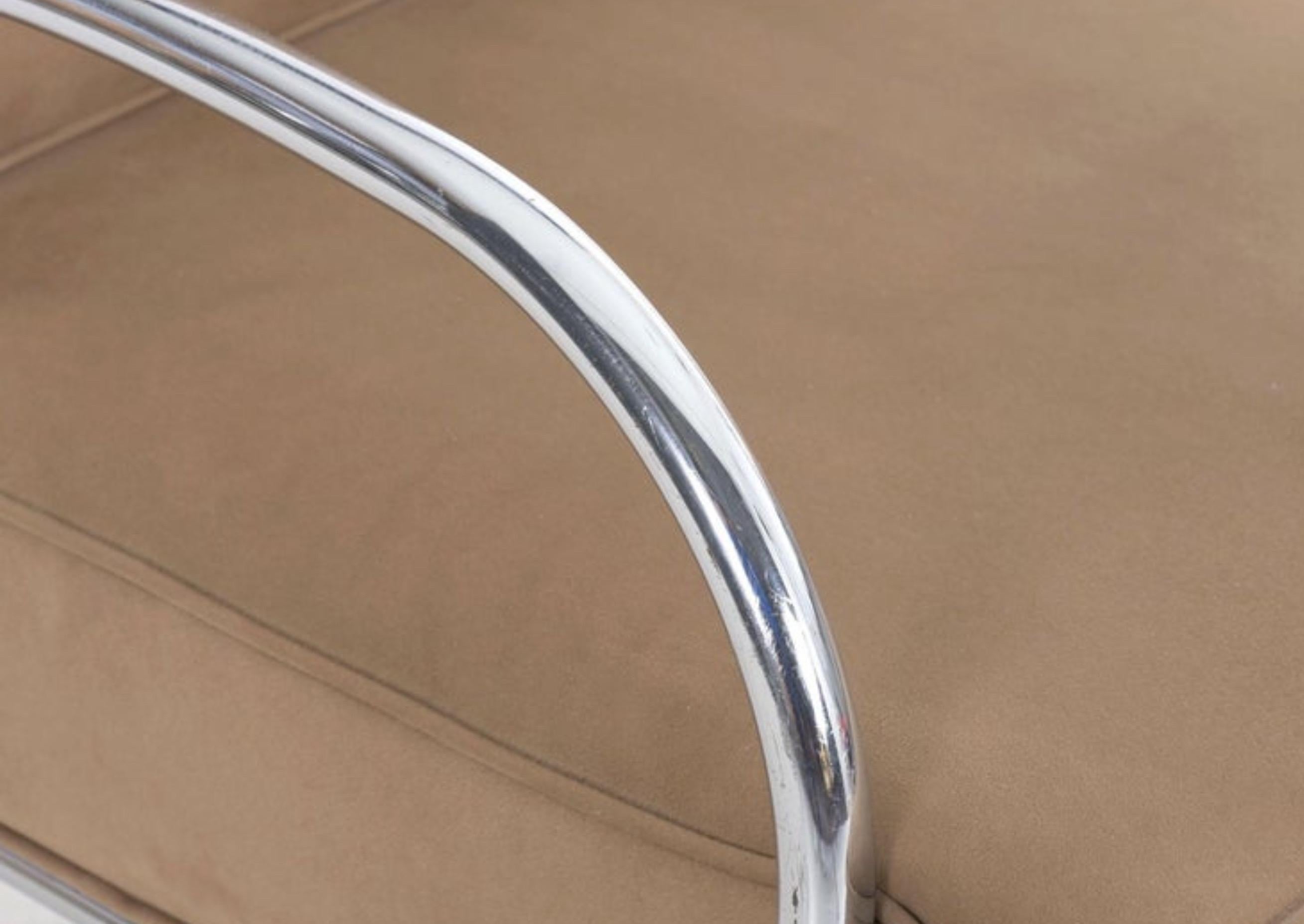 Kem Weber: Chrom-Loungesessel mit röhrenförmigem Chromrohr für Lloyd Manufacturing im Angebot 2