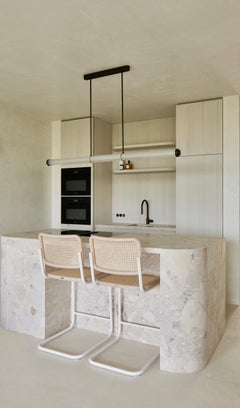 KEMBLEFORD PENDANT LED tube 3000K brushed chrome plated brass