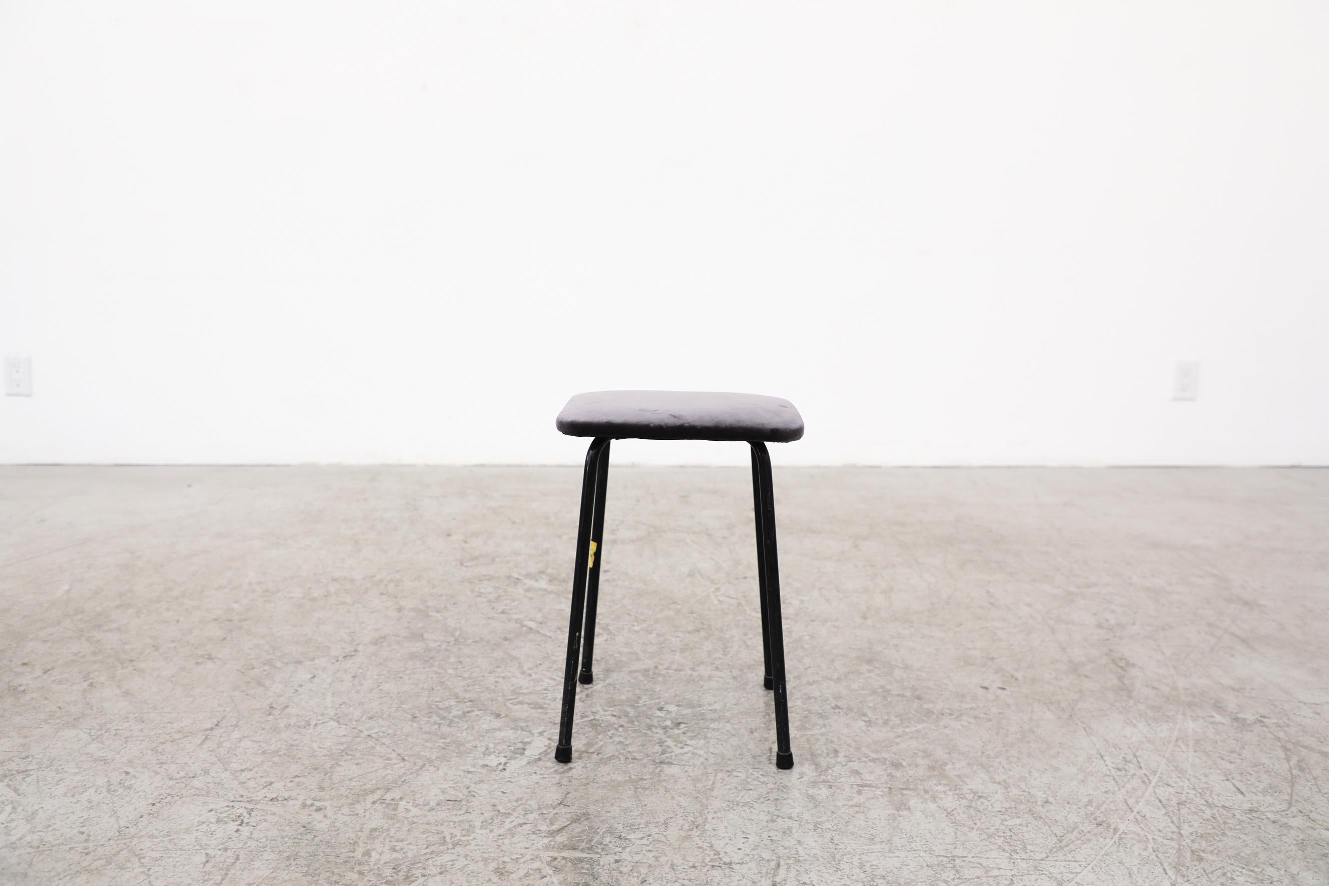 Kembo Dining Height Stools with New Velvet Upholstered Seats & Original Frames For Sale 7