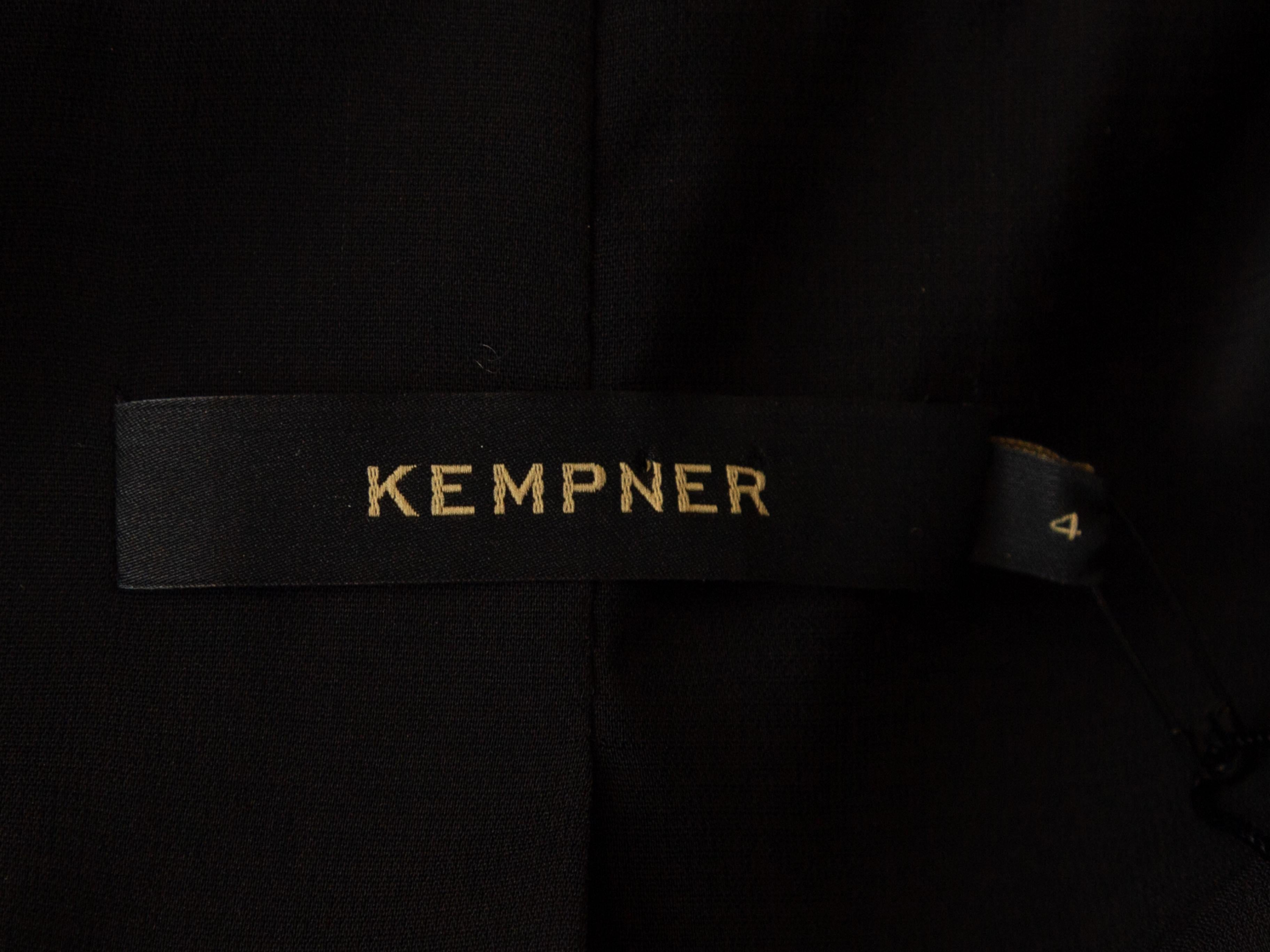 Kempner Brown Satin Collarless Blazer In Excellent Condition In New York, NY