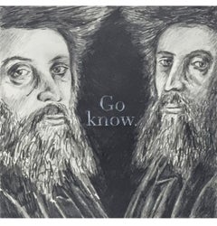 Ken Aptekar Contemporary Conceptual Judaica Art Drawing Go Study Chasidic Rabbis