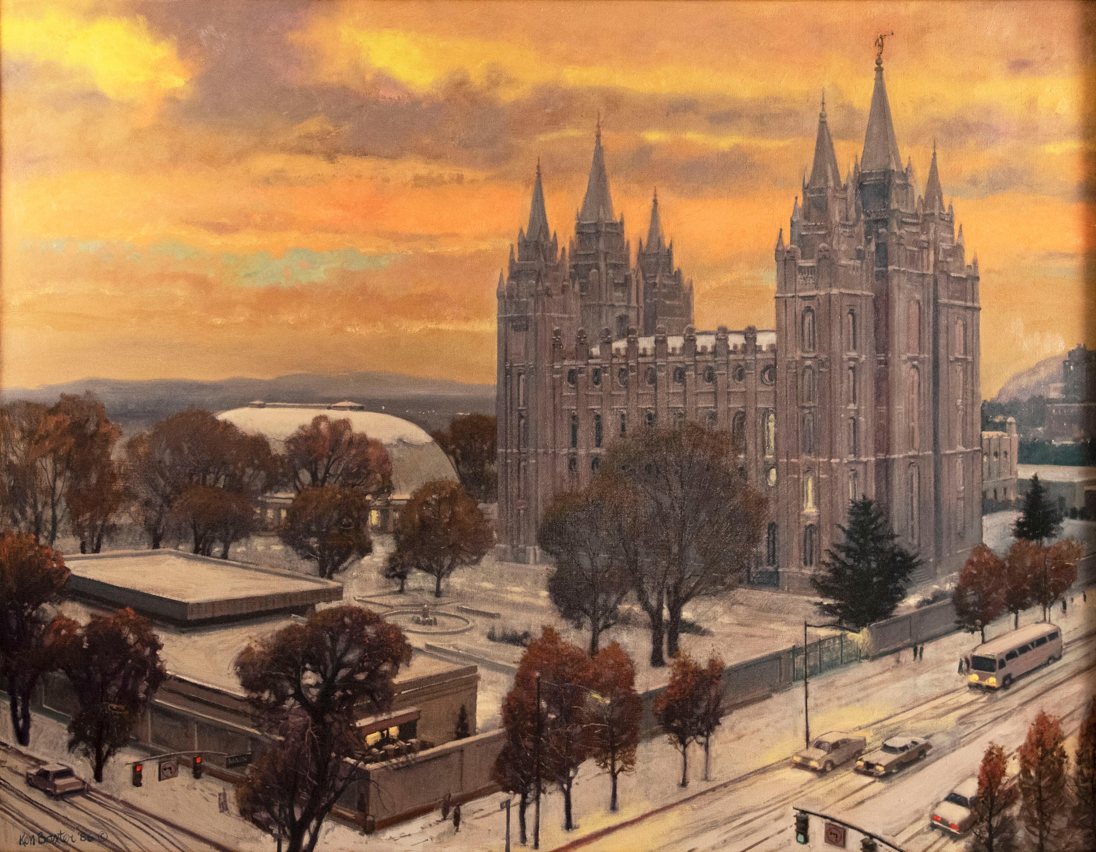 Salt Lake City Temple Square  - Painting by Ken Baxter