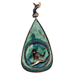 Ken Beldin Figural Pendant, Midcentury, Made in Mexico, Copper