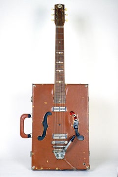"Briefcase Guitar" hybrid musical instrument sculpture, assemblage