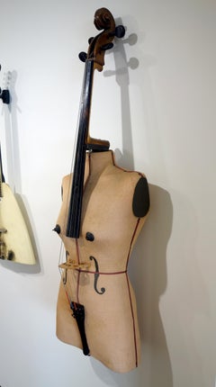 "Torso Cello" hybrid musical instrument sculpture, assemblage