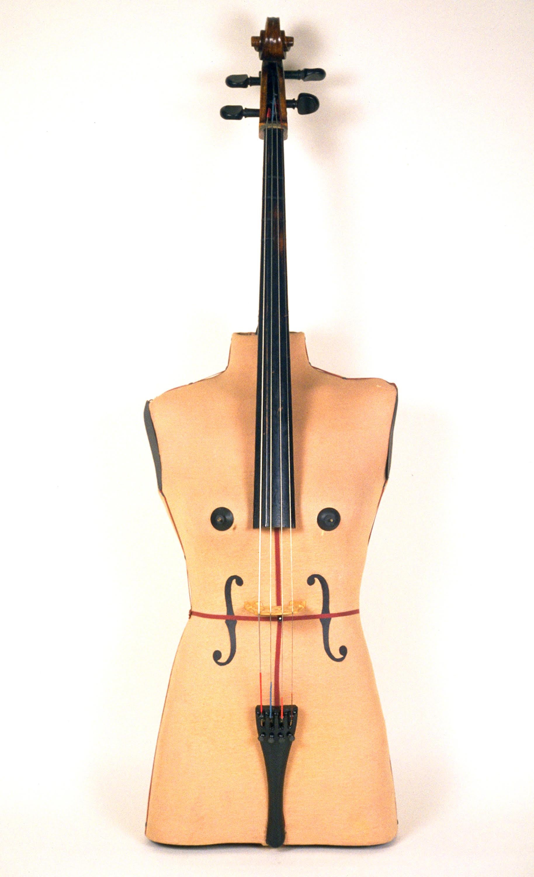 "Torso Cello" hybrid musical instrument sculpture, assemblage