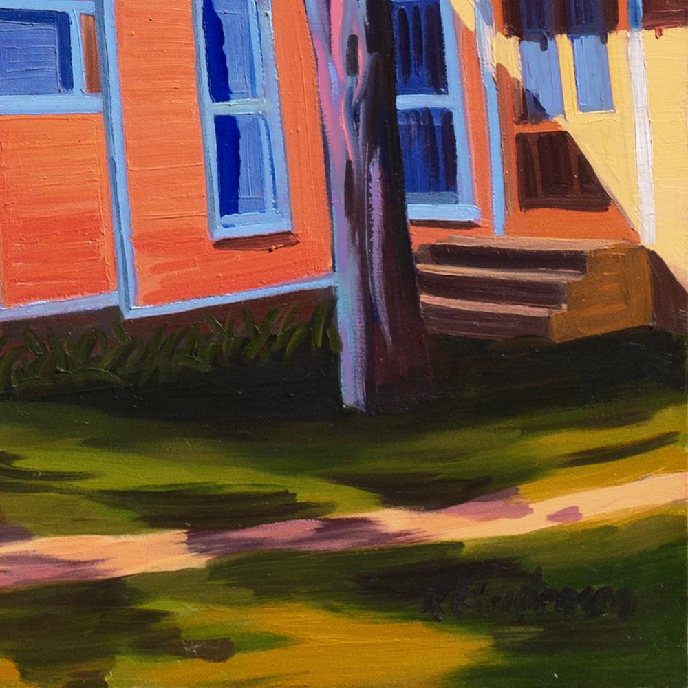 'Sunny Afternoon, Summer Cottages', Louvre, École des Beaux-Arts, Michigan State - Painting by Ken Christensen