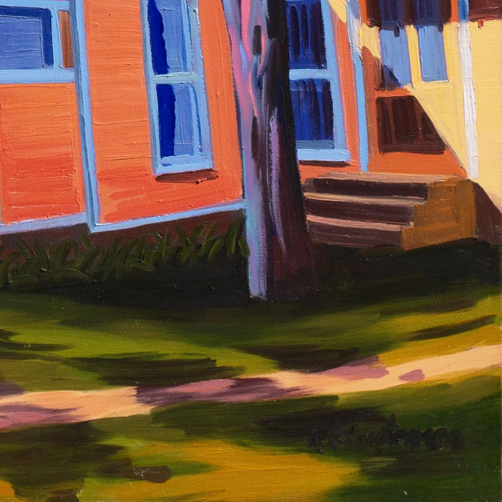Tarde soleada, casitas de verano', Louvre, École des Beaux-Arts, Estado de Michigan - Painting de Ken Christensen