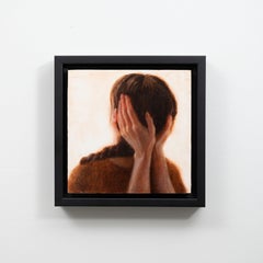 "Falling Into Moments" - Realist Female Portrait, Oil Painting on Cradled Panel