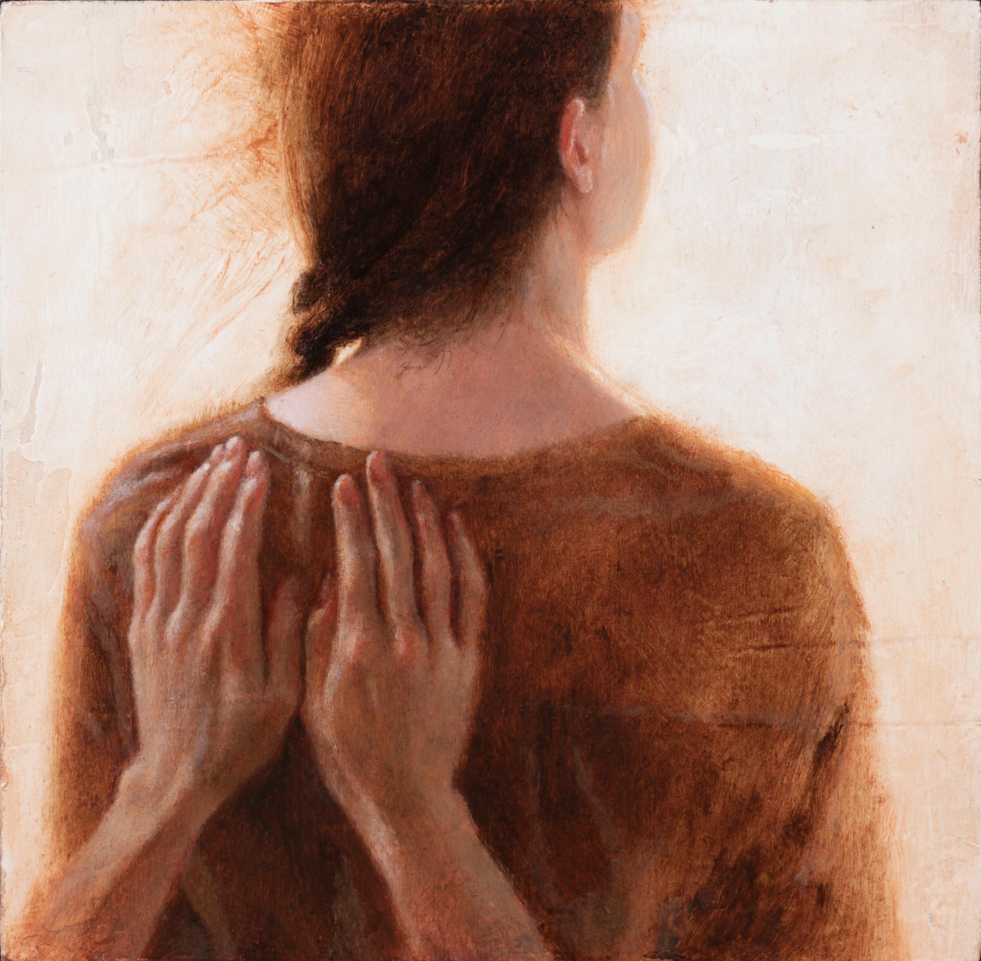"Il mare dentro" - Ritratto femminile realista, pittura a olio su pannello cullato