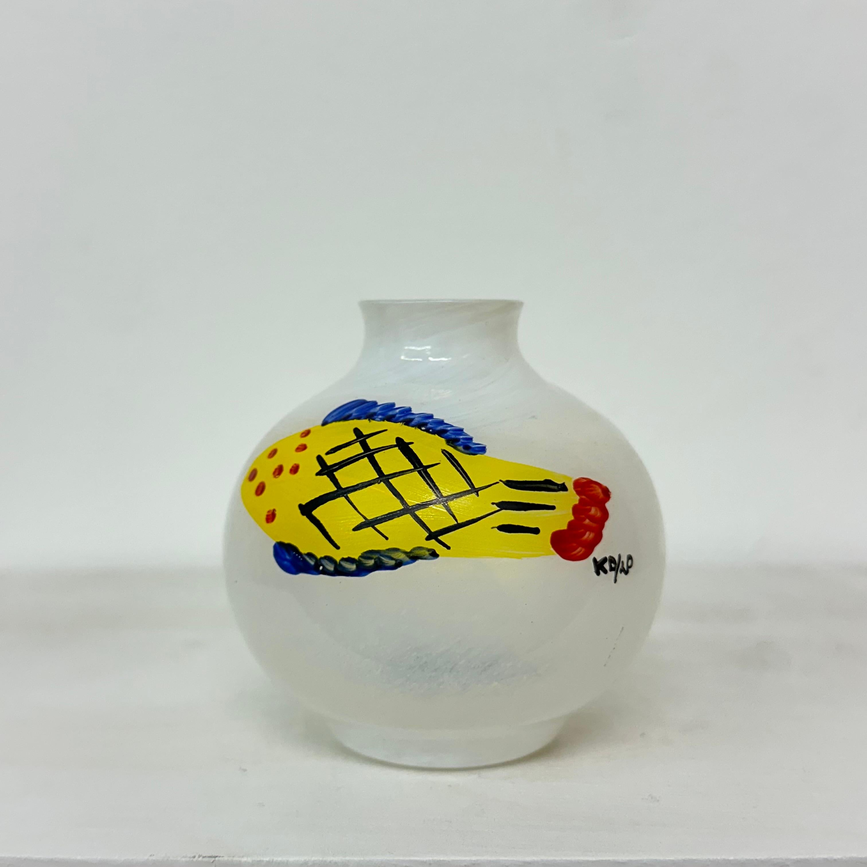 Ken done for Kosta Boda Miniature vase hand painted