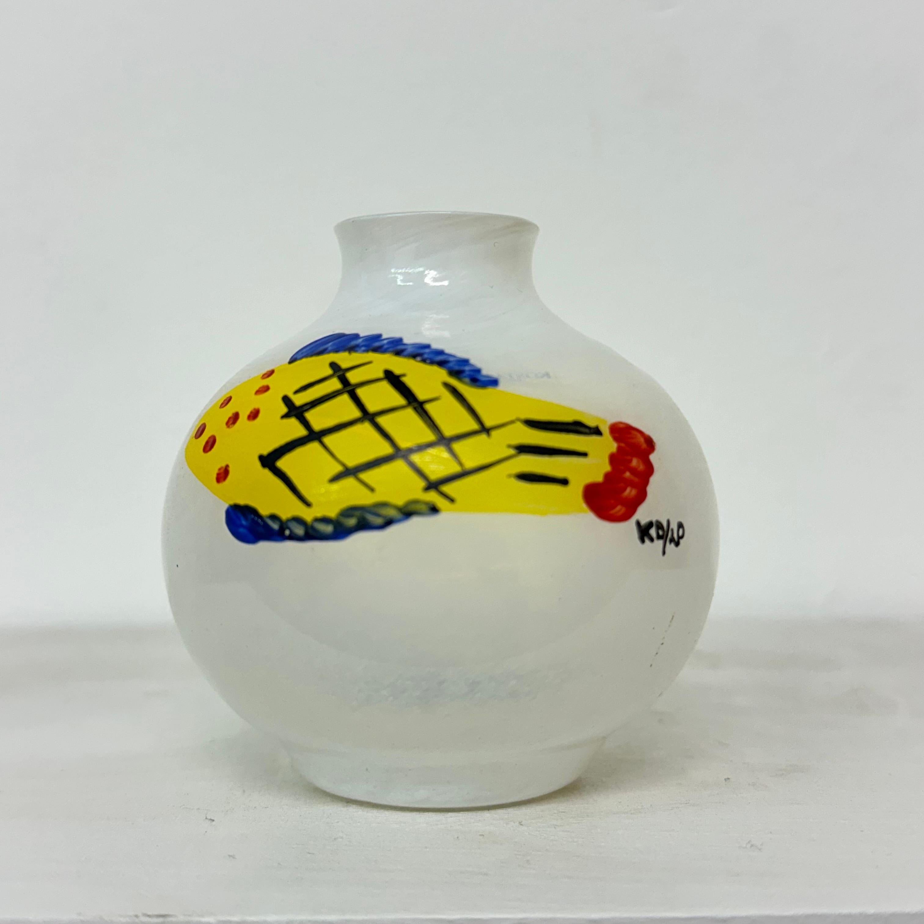 Ken Done   for Kosta Boda Miniature vase hand painted 2