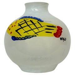 Ken Done   for Kosta Boda Miniature vase hand painted