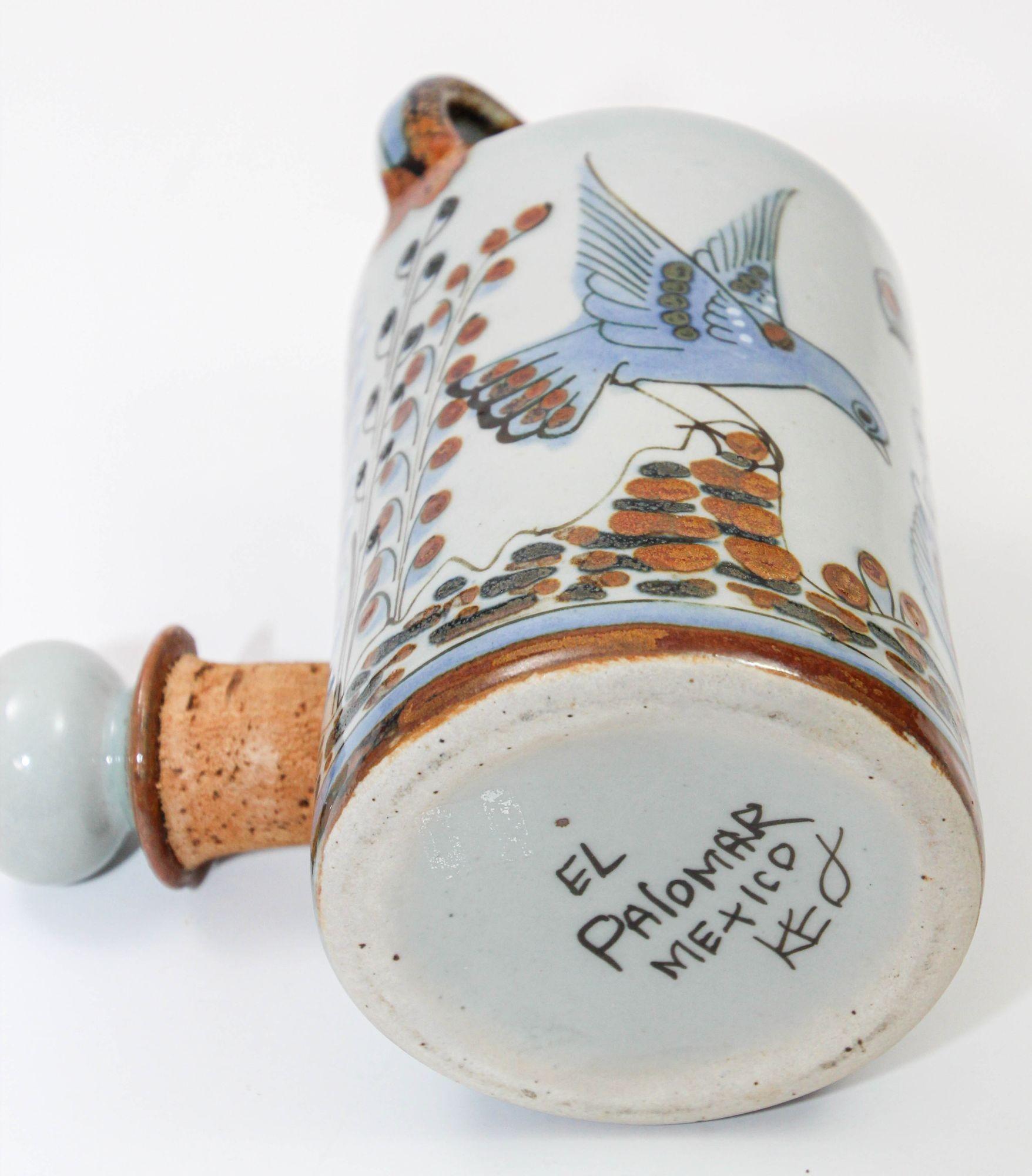 Ken Edwards Signed El Palomar Tonala Mexico Art Pottery Bottle with Cork 1960s For Sale 2