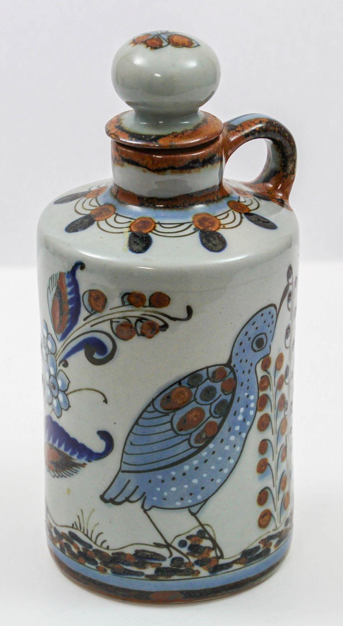Ken Edwards Signed El Palomar Tonala Mexico Art Pottery Bottle with Cork 1960s For Sale 5