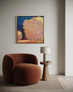 "At the Light's Edge", Abstract Landscape Painting, Oil on Canvas, Framed