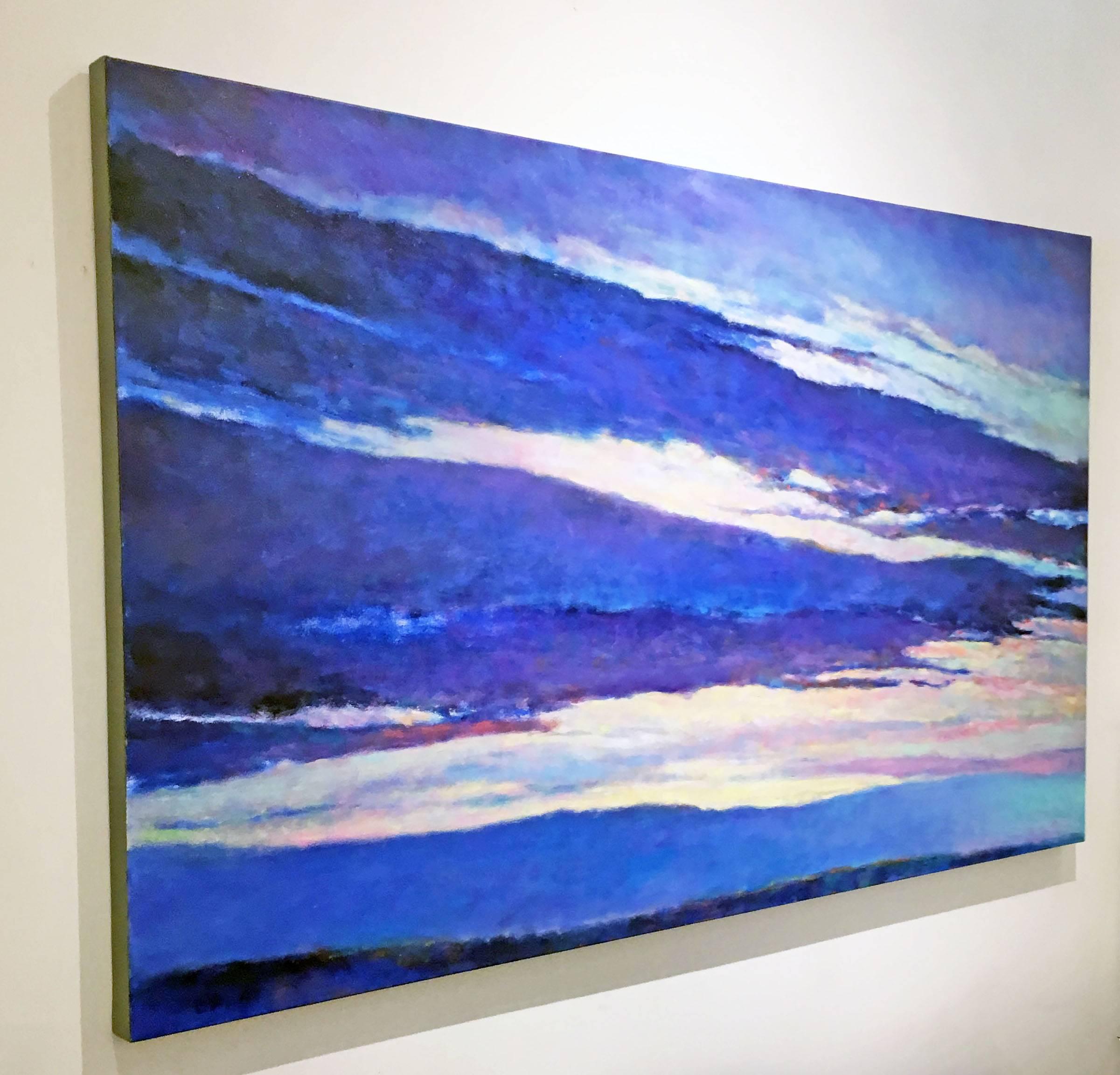 Blue Skyscape - Neo-Expressionist Painting by Ken Elliott