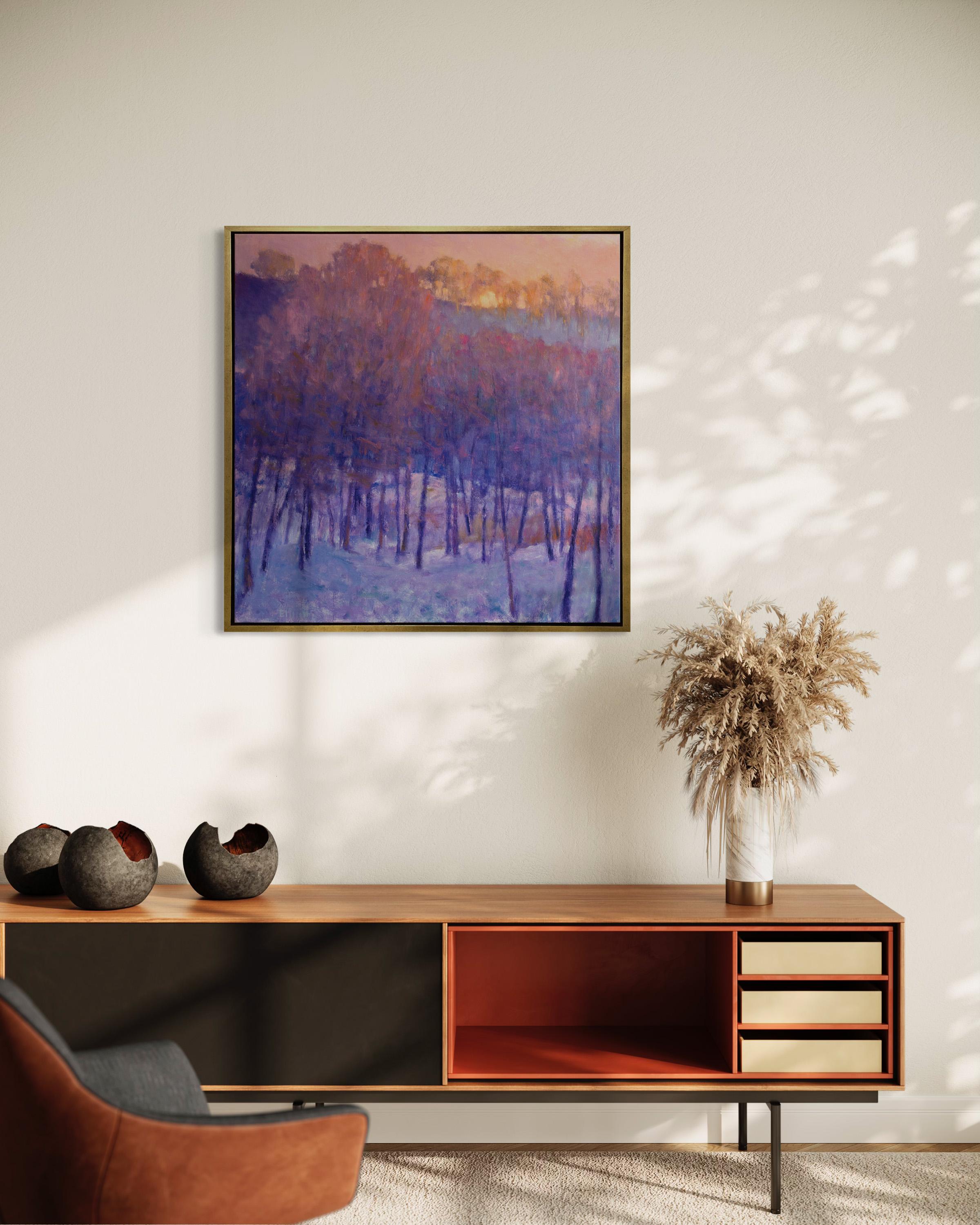 « Bleu Wish », peinture de paysage abstrait - Gris Landscape Painting par Ken Elliott