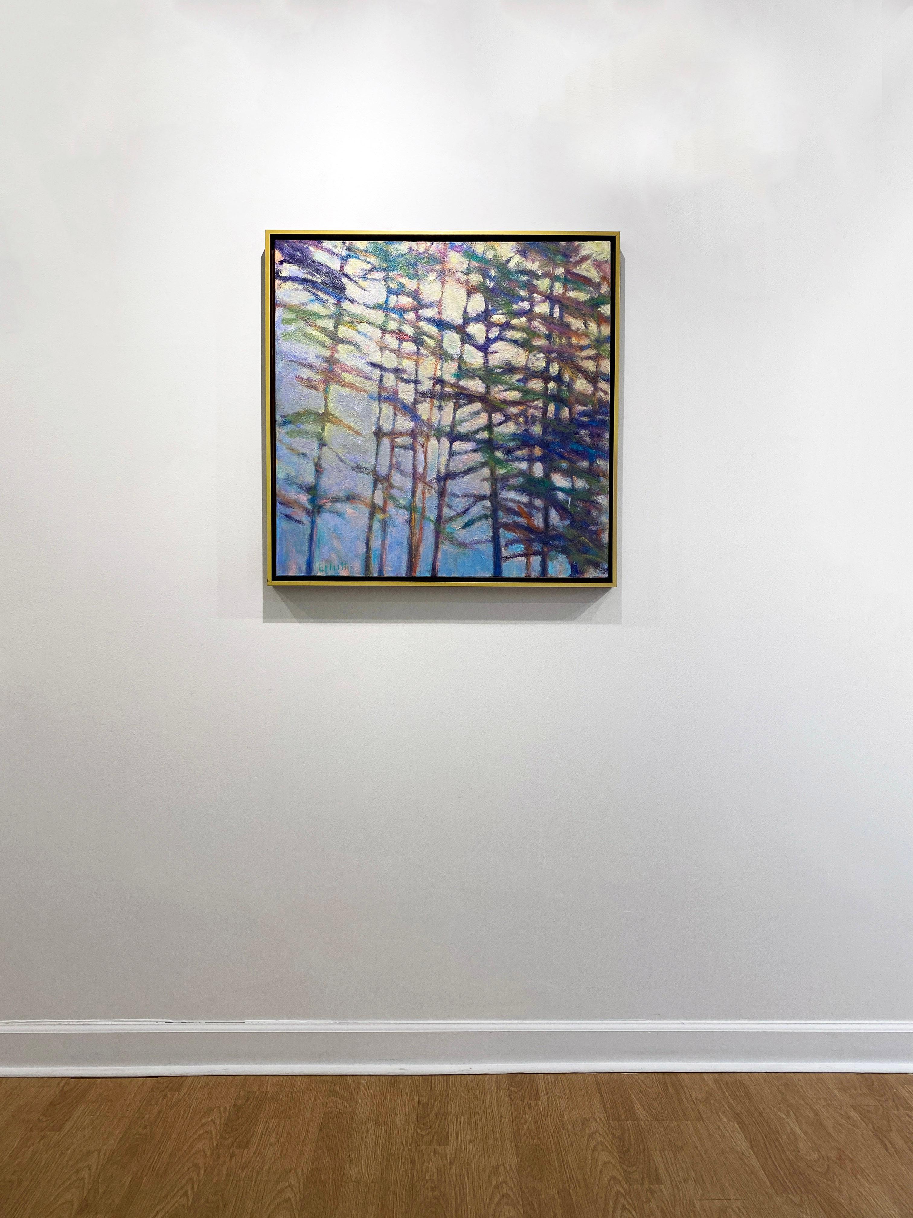 Paisaje expresionista al óleo 'Colores en la brisa III' en venta 1