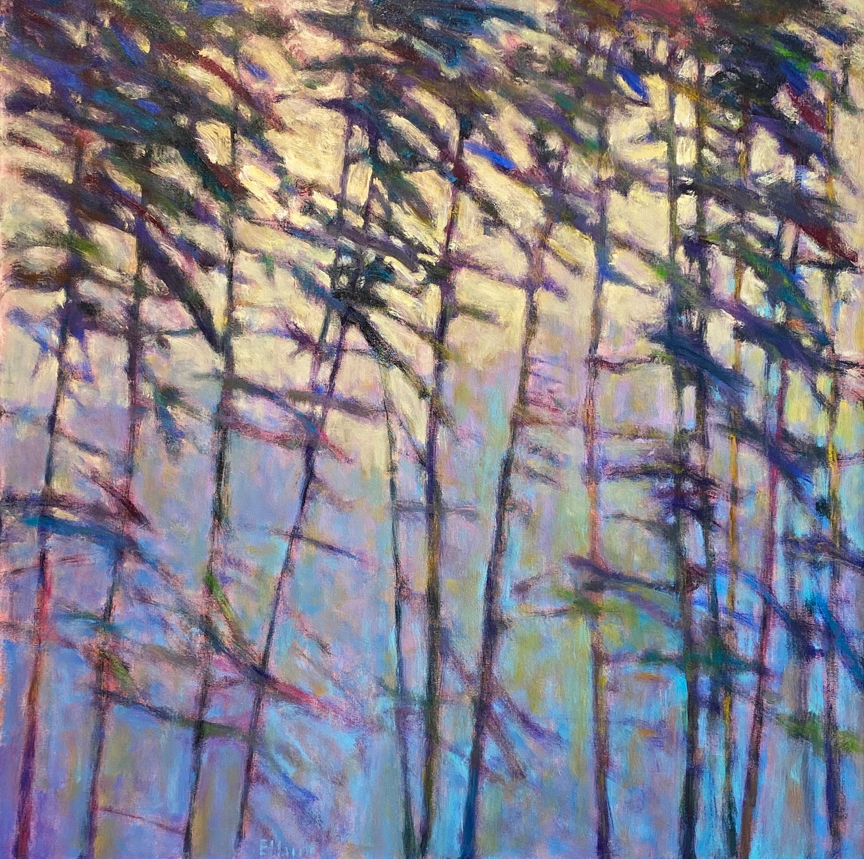 Ken Elliott Landscape Painting - Expressionistic landscape oil painting 'Colors in the Breeze IV'