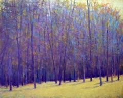 Expressionistic landscape oil painting, Diffused Forest