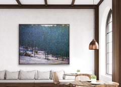 Expressionistic landscape oil painting 'Found Colors at the Snows Edge II'