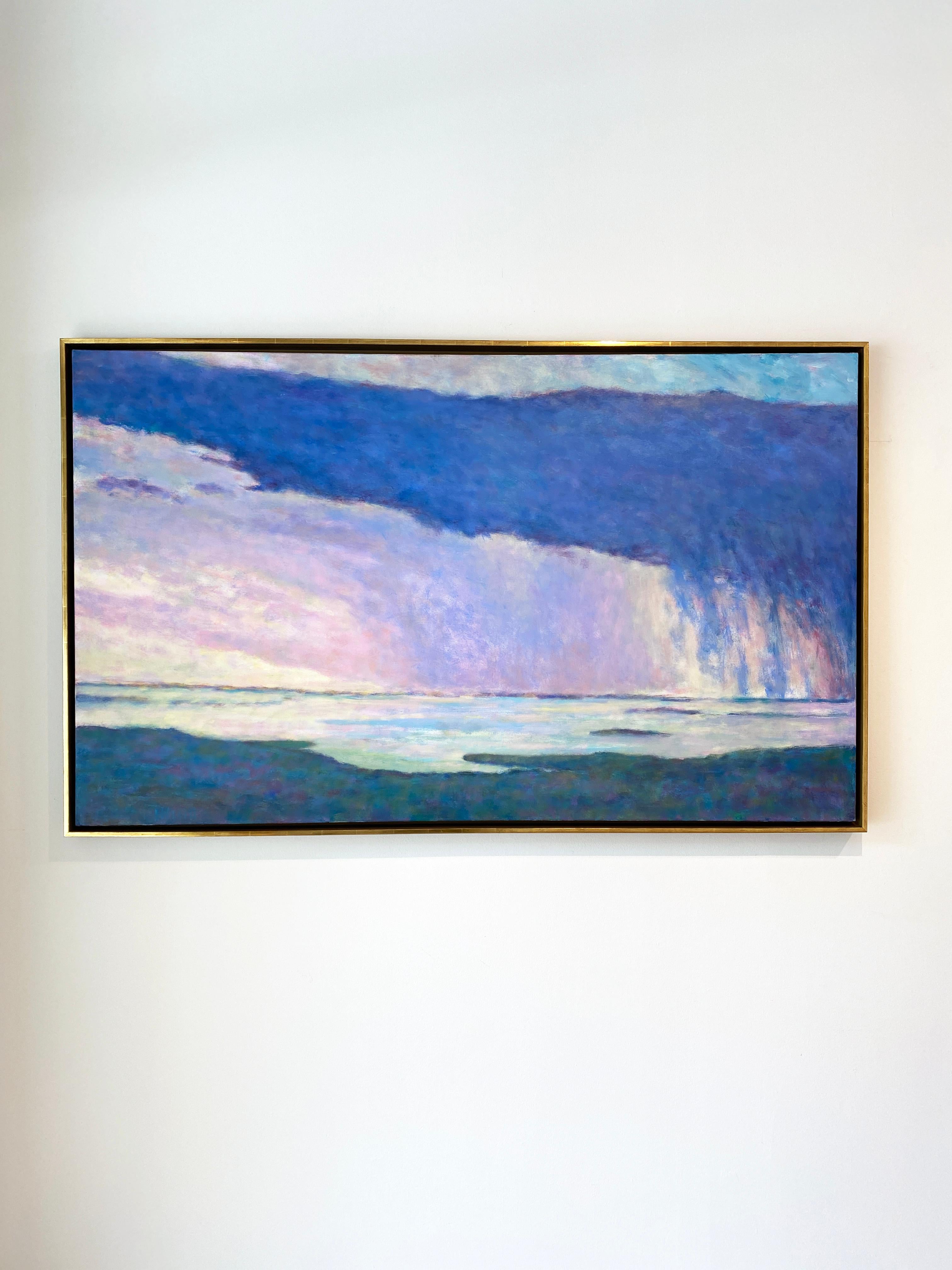Expressionistisches Landschafts-Ölgemälde, Wetter bewegt sich kreuzförmig – Painting von Ken Elliott