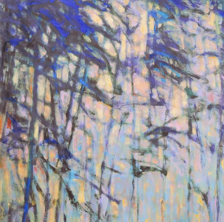 Forest Sequence I (Diptych) - Painting by Ken Elliott