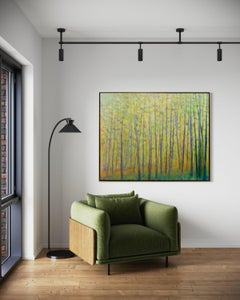 "Pittura astratta di paesaggio "Nel verde della foresta