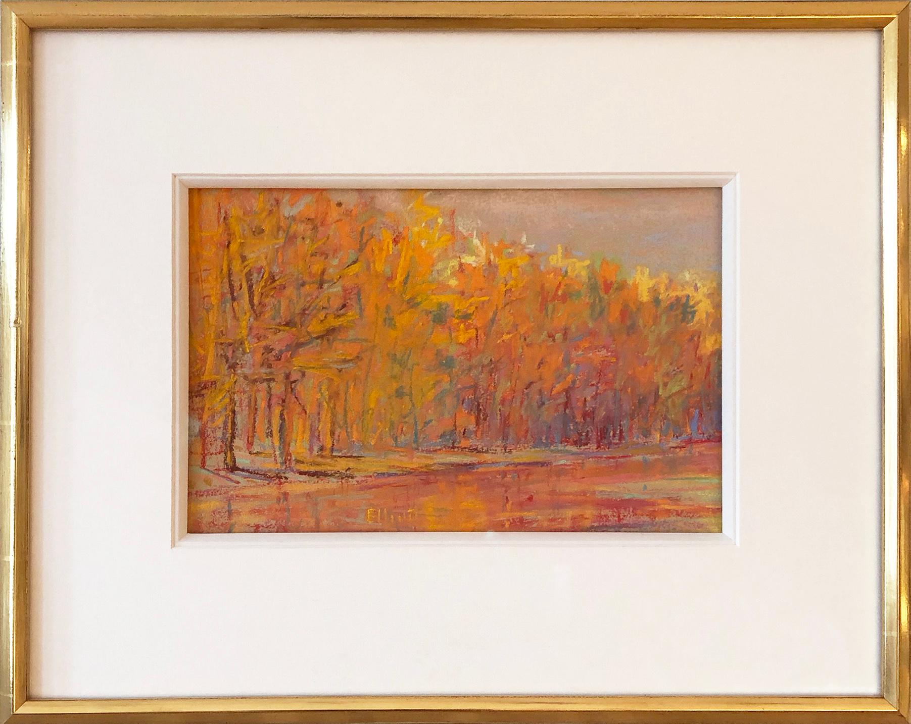Red and Gold Lake - Painting by Ken Elliott