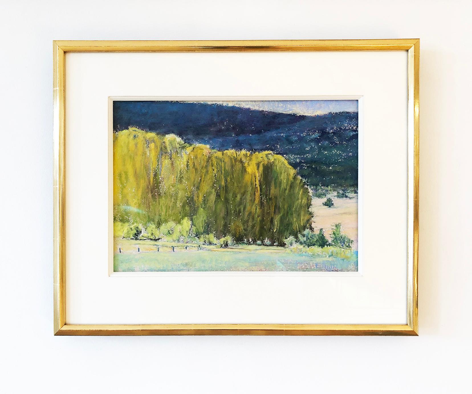 „Study, Highland Green“, gerahmtes Landschaftsgemälde in Pastell, gerahmt (Amerikanischer Impressionismus), Painting, von Ken Elliott