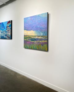 "Summer by the Shore, " Abstract Landscape Painting