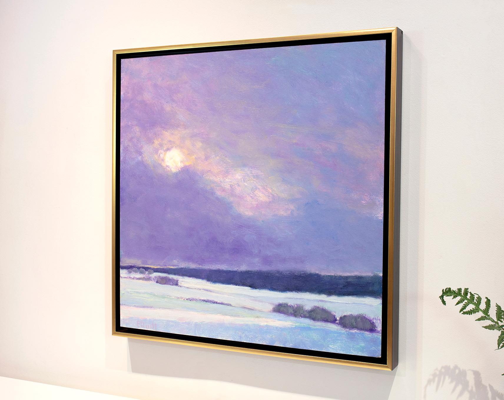 Sun on Snow II - Abstract Impressionist Painting by Ken Elliott