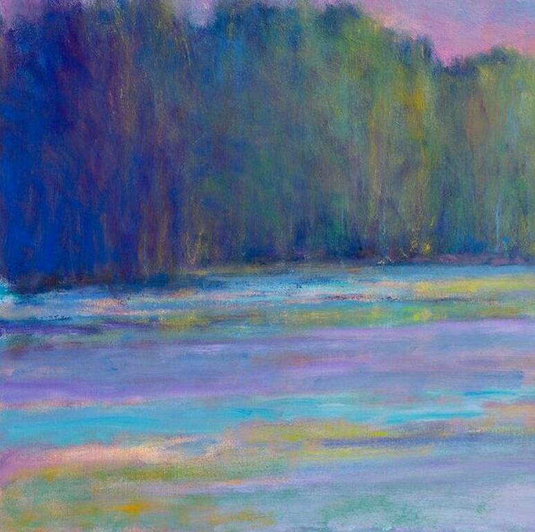 'Water and Sky In Flow', Large Transitional Colorful Landscape Oil Painting - Contemporary Art by Ken Elliott