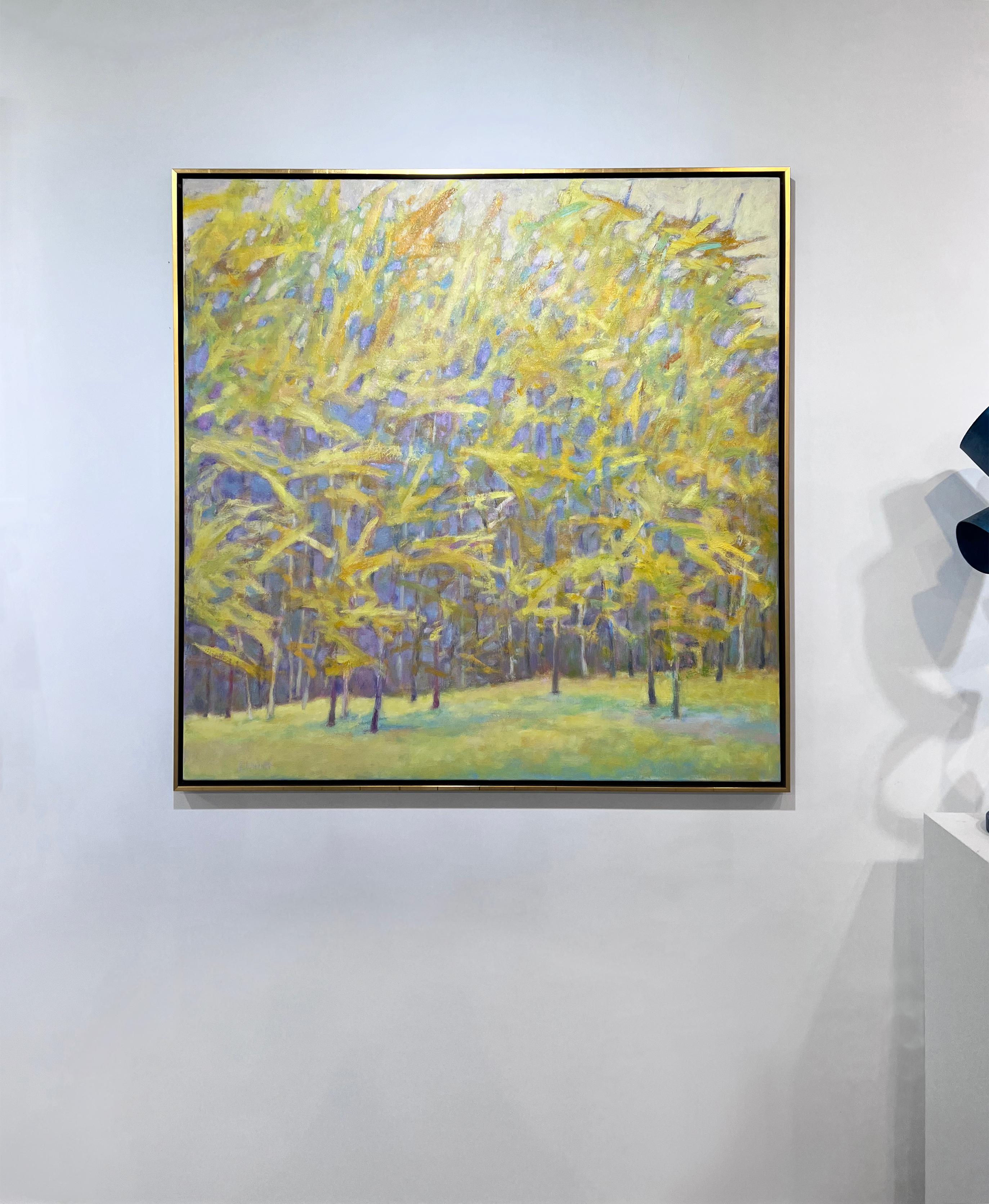 Ken Elliott Landscape Painting - "Yellow Winds II, " Abstract Landscape Oil Painting