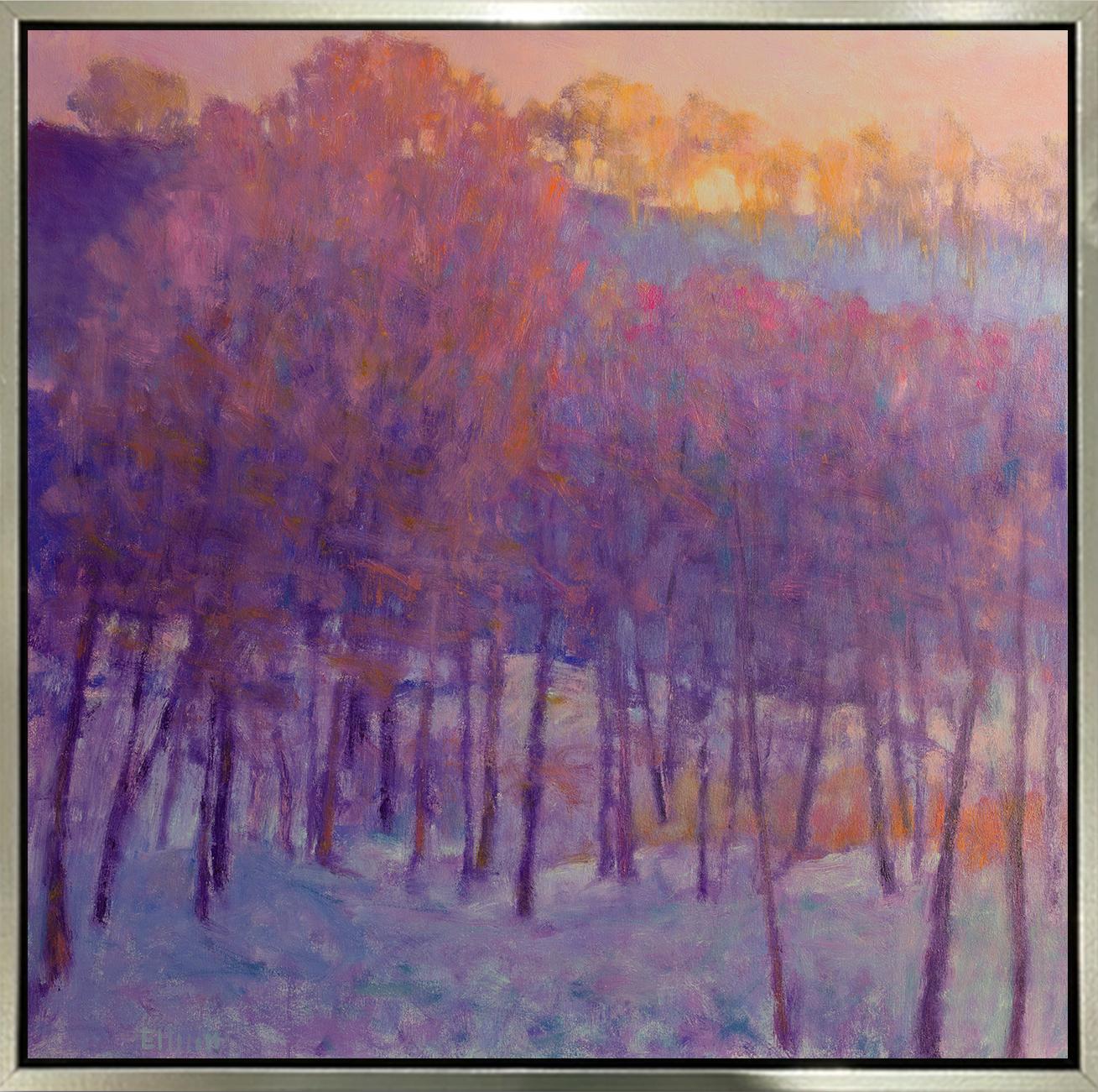 Ken Elliott Landscape Print - "Blue Wish, " Framed Limited Edition Giclee Print, 40" x 40"