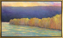 "Gold at the River, " Framed Limited Edition Giclee Print, 18" x 30"
