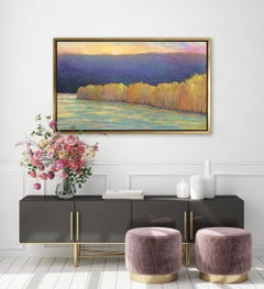 "Oro en el río", Lámina Giclée enmarcada de edición limitada, 24" x 40".