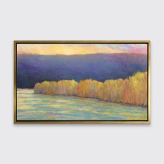 « Gold at the River, » encadré, tirage giclée en édition limitée, 36" x 60"