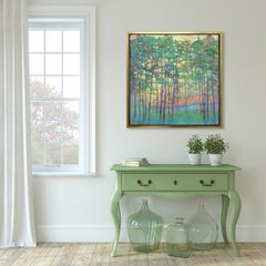 "Green Influences, " Framed Limited Edition Giclee Print, 40" x 40"