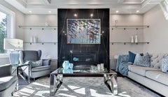 "Luce emergente - blu diffuso", stampa giclée in edizione limitata con cornice, 36" x 48".