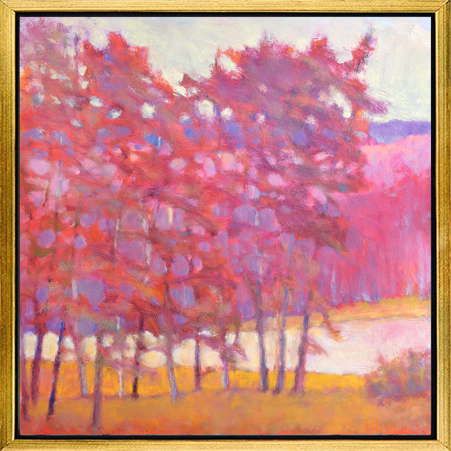 "Bordes rojos", Impresión Giclée enmarcada de edición limitada, 30" x 30"