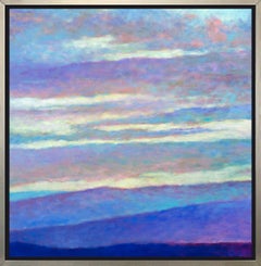 "Puesta de sol reticente I, " Lámina Giclée enmarcada de edición limitada, 30" x 30"