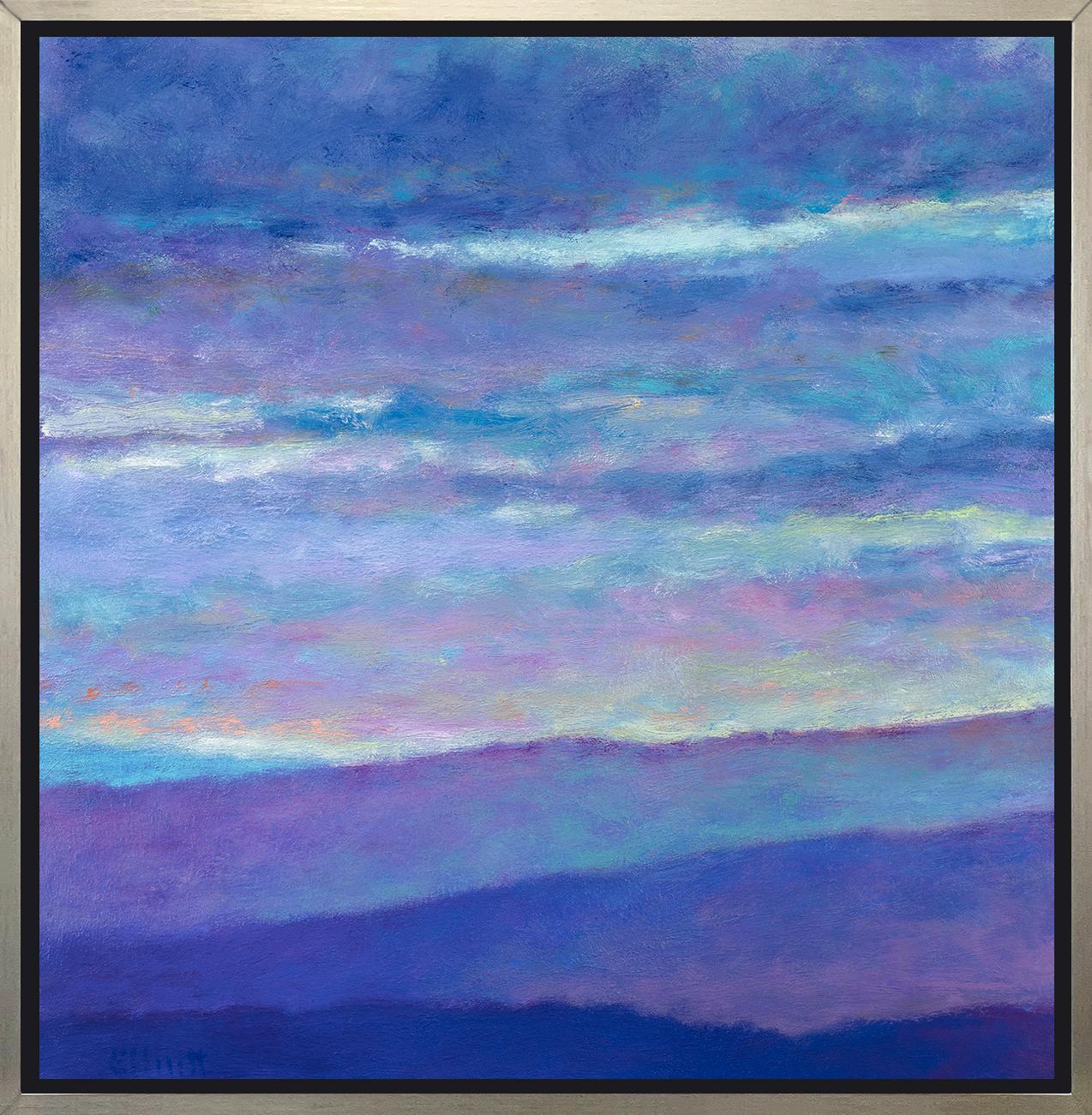 Ken Elliott Abstract Print - "Reluctant Sunset II, " Framed Limited Edition Giclee Print, 30" x 30"