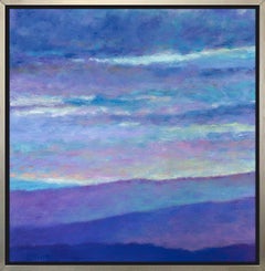 "Puesta de sol reticente II, " Lámina Giclée enmarcada de edición limitada, 30" x 30"