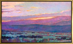 "Sol tras las colinas", Lámina Giclée enmarcada de edición limitada, 18" x 30".