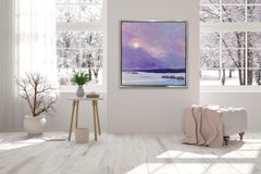 "Sun on Snow II, " Framed Limited Edition Giclee Print, 48" x 48"