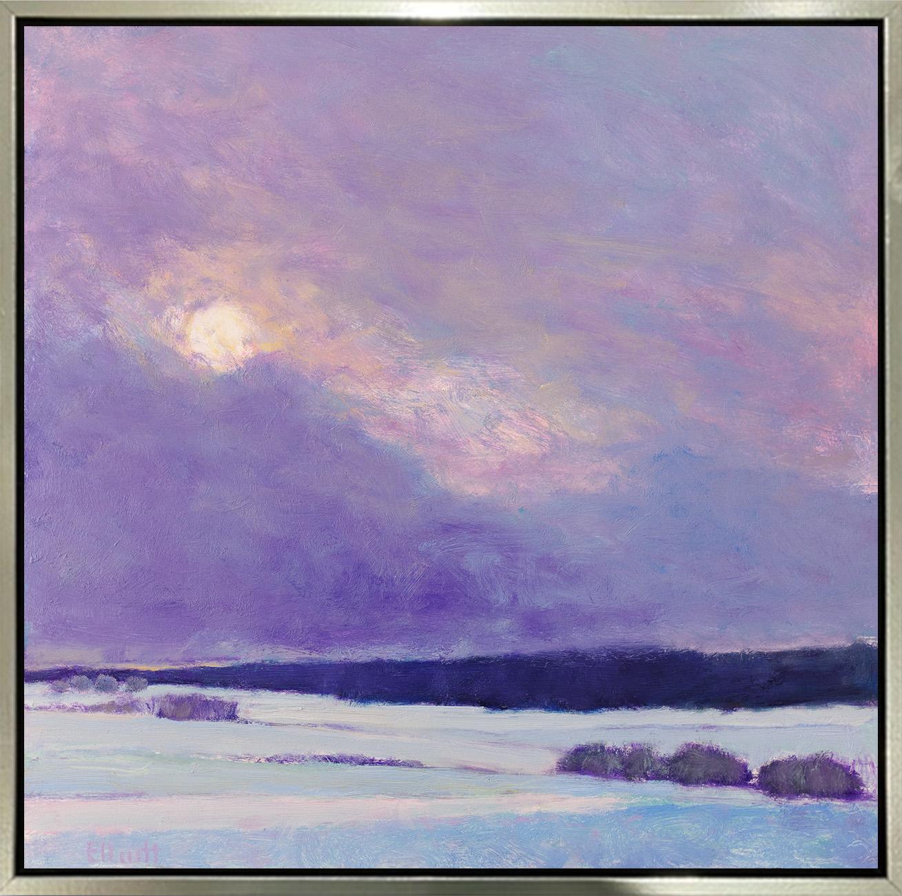 Ken Elliott Landscape Print - "Sun on Snow II, " Framed Limited Edition Giclee Print, 30" x 30"