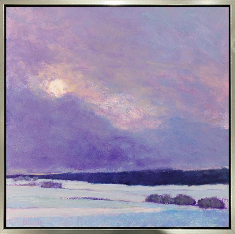 Ken Elliott Landscape Print - "Sun on Snow II," Framed Limited Edition Giclee Print, 40" x 40"